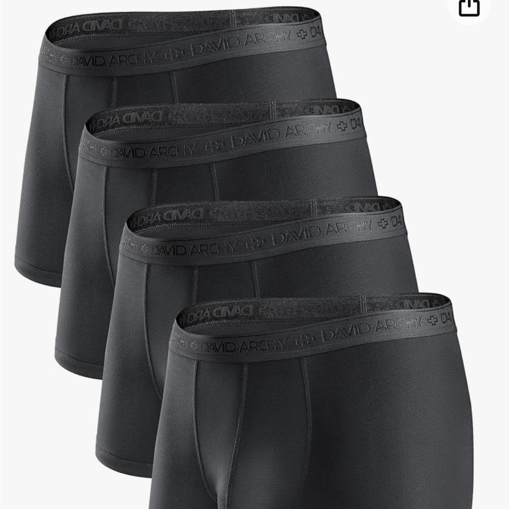 David Archy black 3 pack 2.5in dual pouch boxer brief